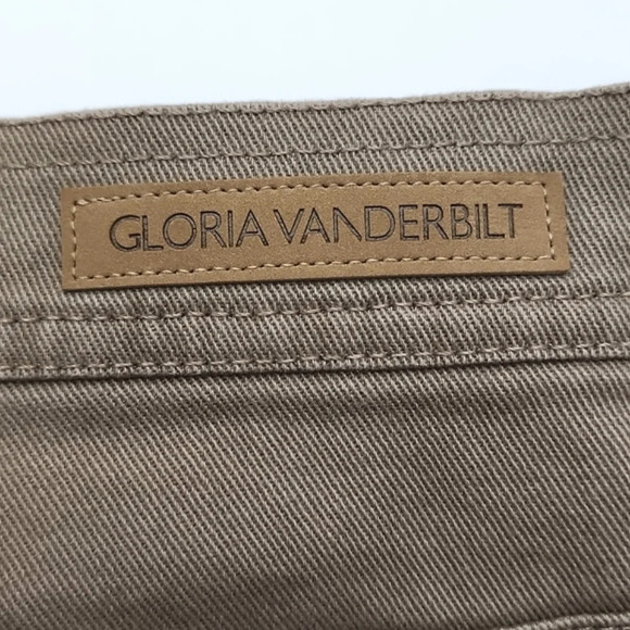 Gloria Vanderbilt Amanda Classic Fit Tapered Leg Tan Jeans Petite Medium Size 14 - Picture 8 of 14